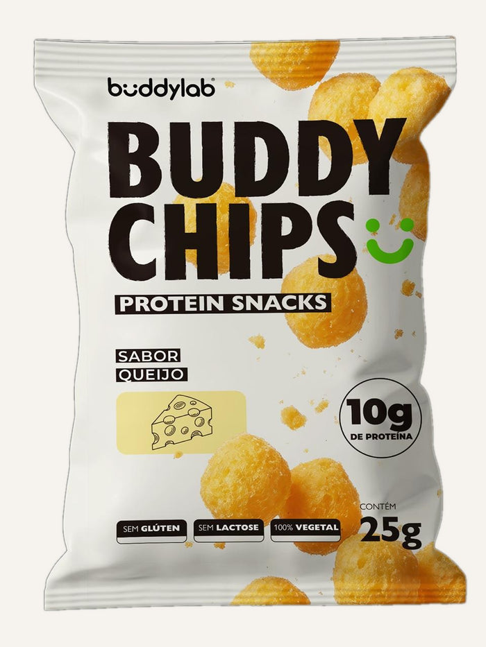 Buddy Chips sabor Queijo — pacote e chips crocantes